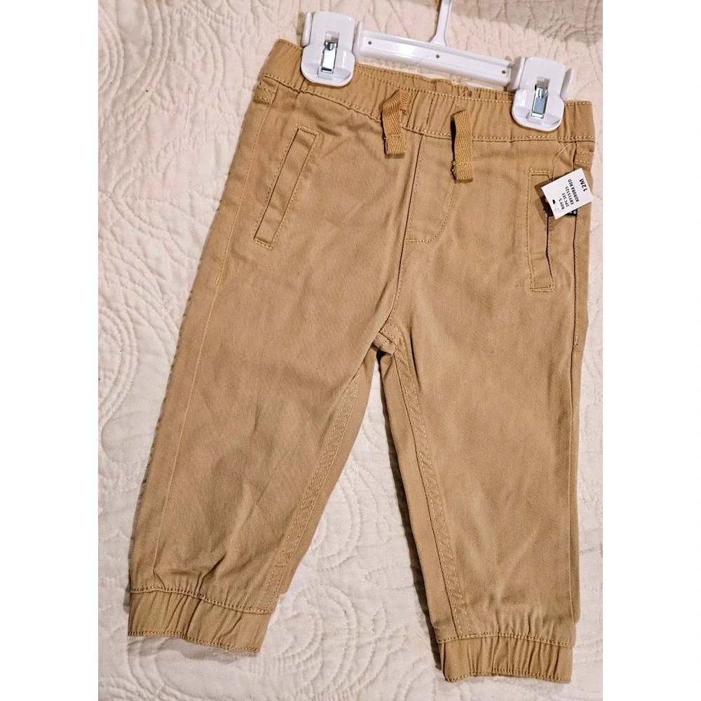 Eddie Bauer Baby‎ Boy 2PC Jogger Set Flannel Shirt and Pants Set Red Plaid 12M